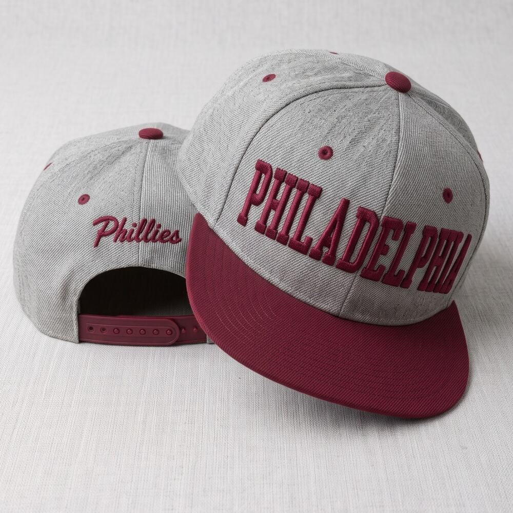 iCap Philadelphia Phillies Gray Red Baseball Cap Snapback Adjustable